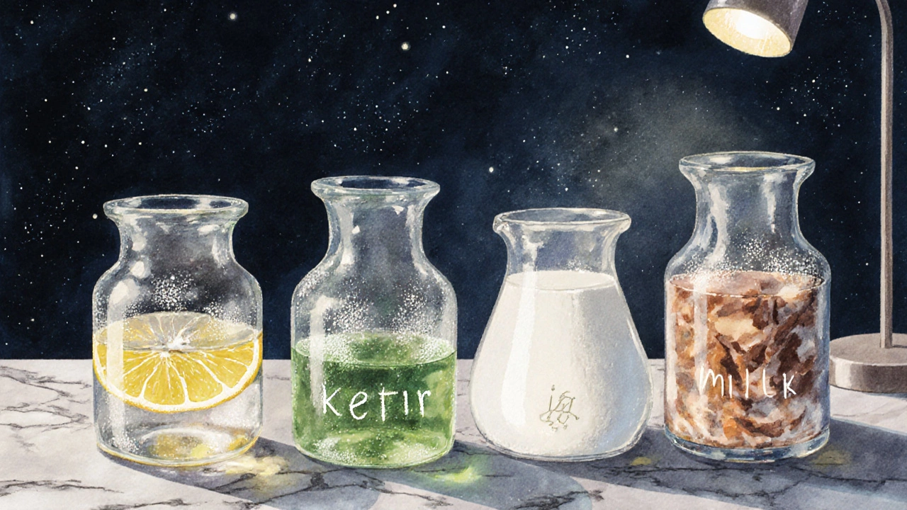 Четыре напитка для метаболизма: лимонная вода, зеленый чай, кефир и молоко с корицей