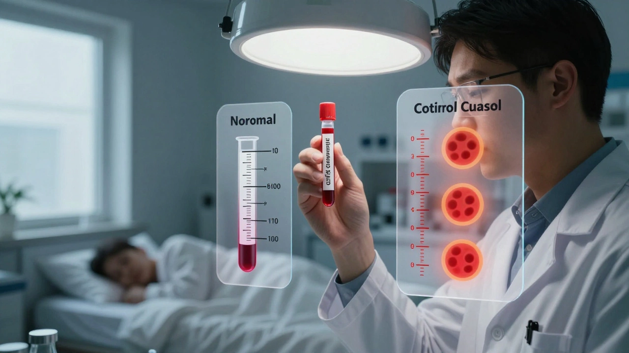 Медсестра держит пробирку с кровью, рядом — два слоя: норма и искажённые показатели из-за недосыпа.