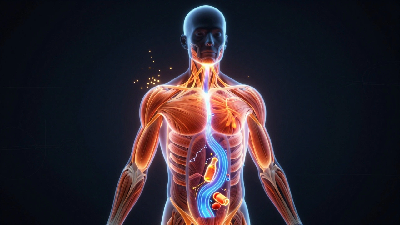 Схематичное изображение метаболических процессов внутри человеческого тела