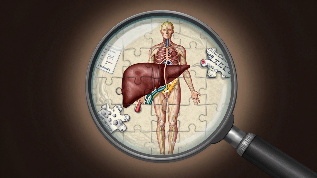 Пазл из лабораторных показателей собирается в форму здорового человека.