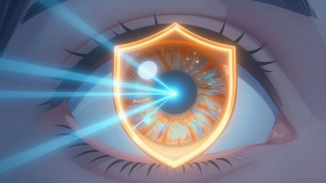 Абстрактное изображение защиты сетчатки от вредного света