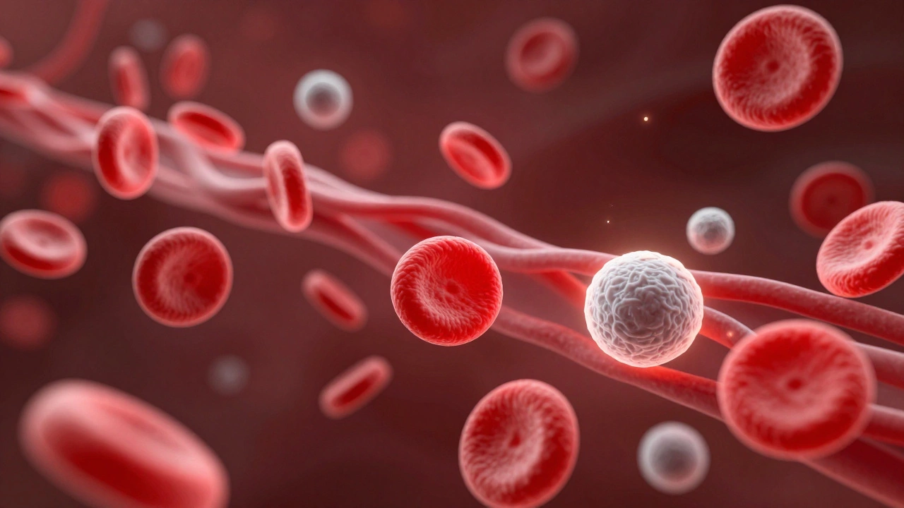 Концептуальная 3D-визуализация клеток крови: эритроциты, лейкоциты и тромбоциты