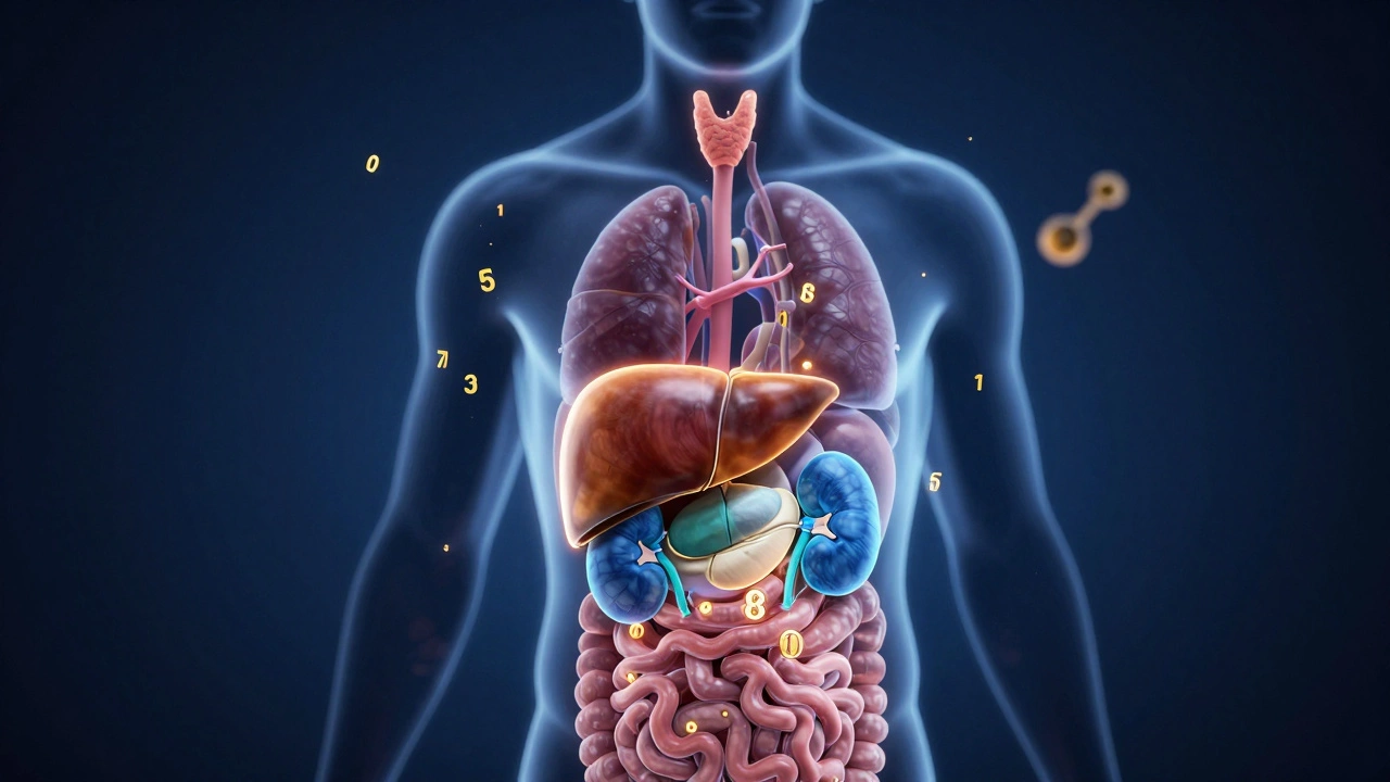 Концептуальная схема внутренних органов и биохимических маркеров человека