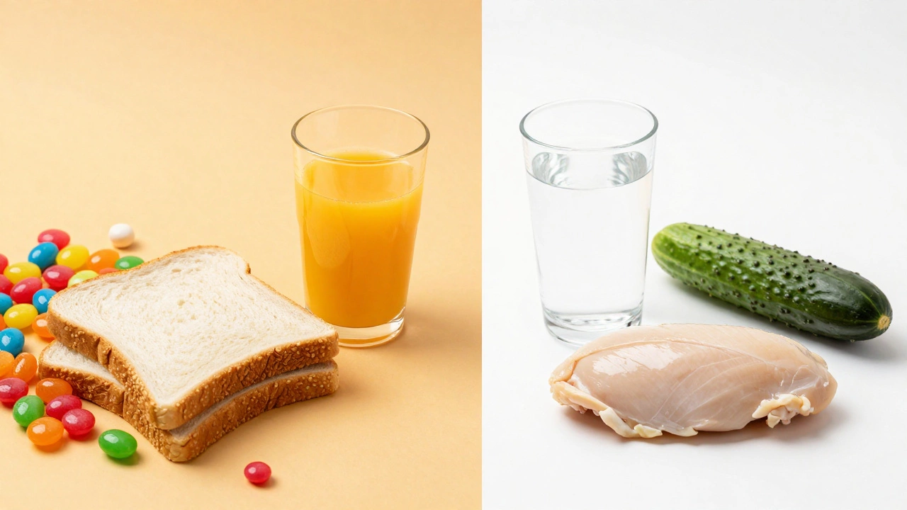 Сравнение запрещенных и разрешенных продуктов перед анализом крови