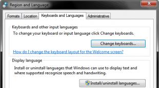 Windows7(Russify Windows7)의 인터페이스 언어를 변경하는 방법 Windows 7용 언어 팩 러시아어