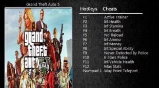 Trainers and cheats for Grand Theft Auto V Mods for gta 5 trainer in Russian